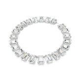 Millenia Tennis necklace, Oversized crystals, Octagon cut, White, Rhodium plated